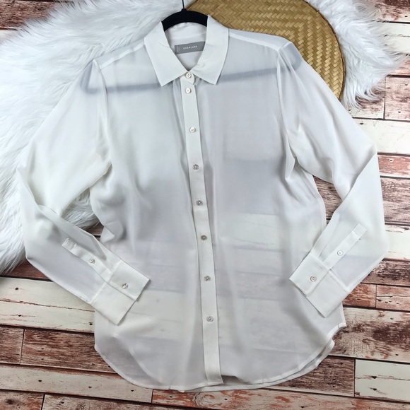 Everlane Tops - Everlane 100% silk white button down blouse